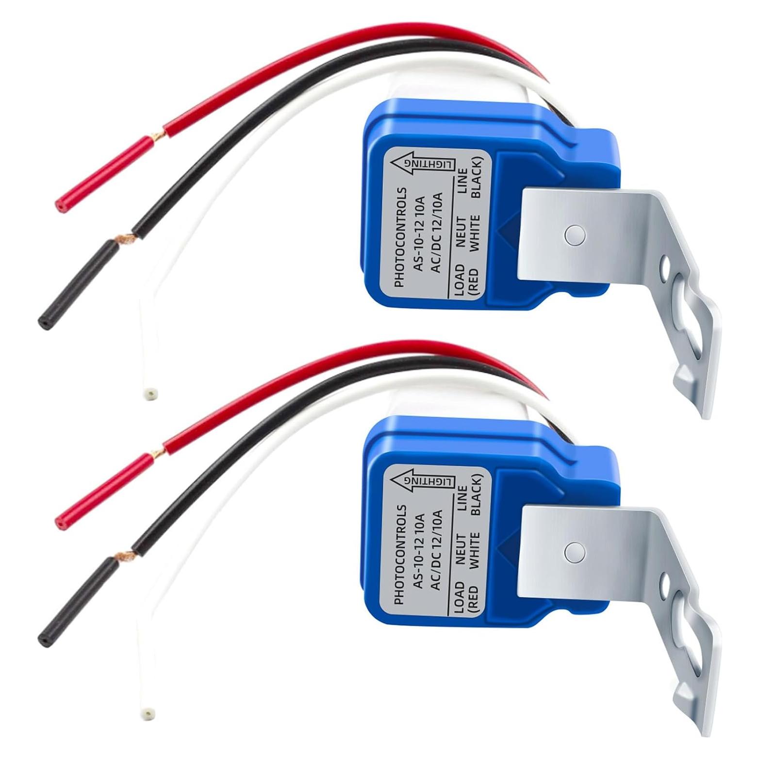 Paquete de 2 Interruptores de Luz Fotocélula Easytle 12V 10A