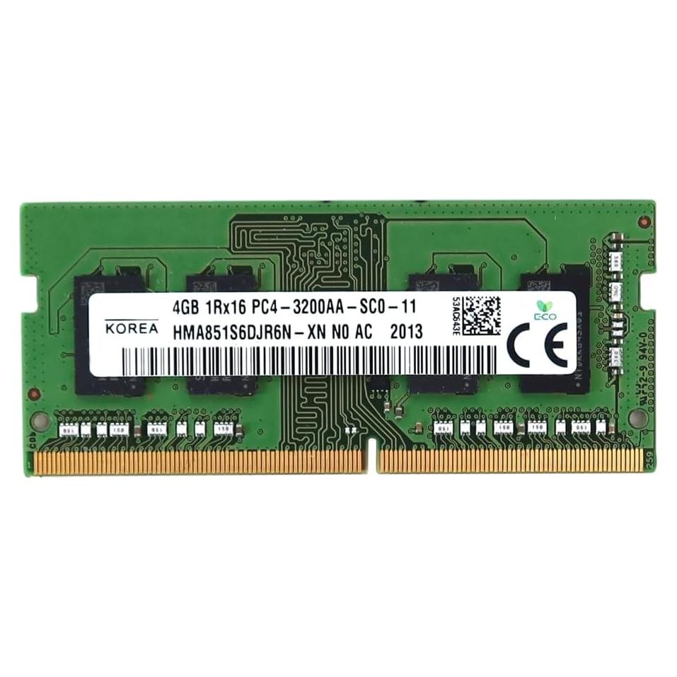 Laptop Memory Module HMA851S6DJR6N-XN Compatible Replacement Spare Part for SK Hynix HMA851S6DJR6N 4GB 1RX16 DDR4 SO-DIMM PC4-25600 3200MHz 260-Pin Non-ECC CL22 1.2V