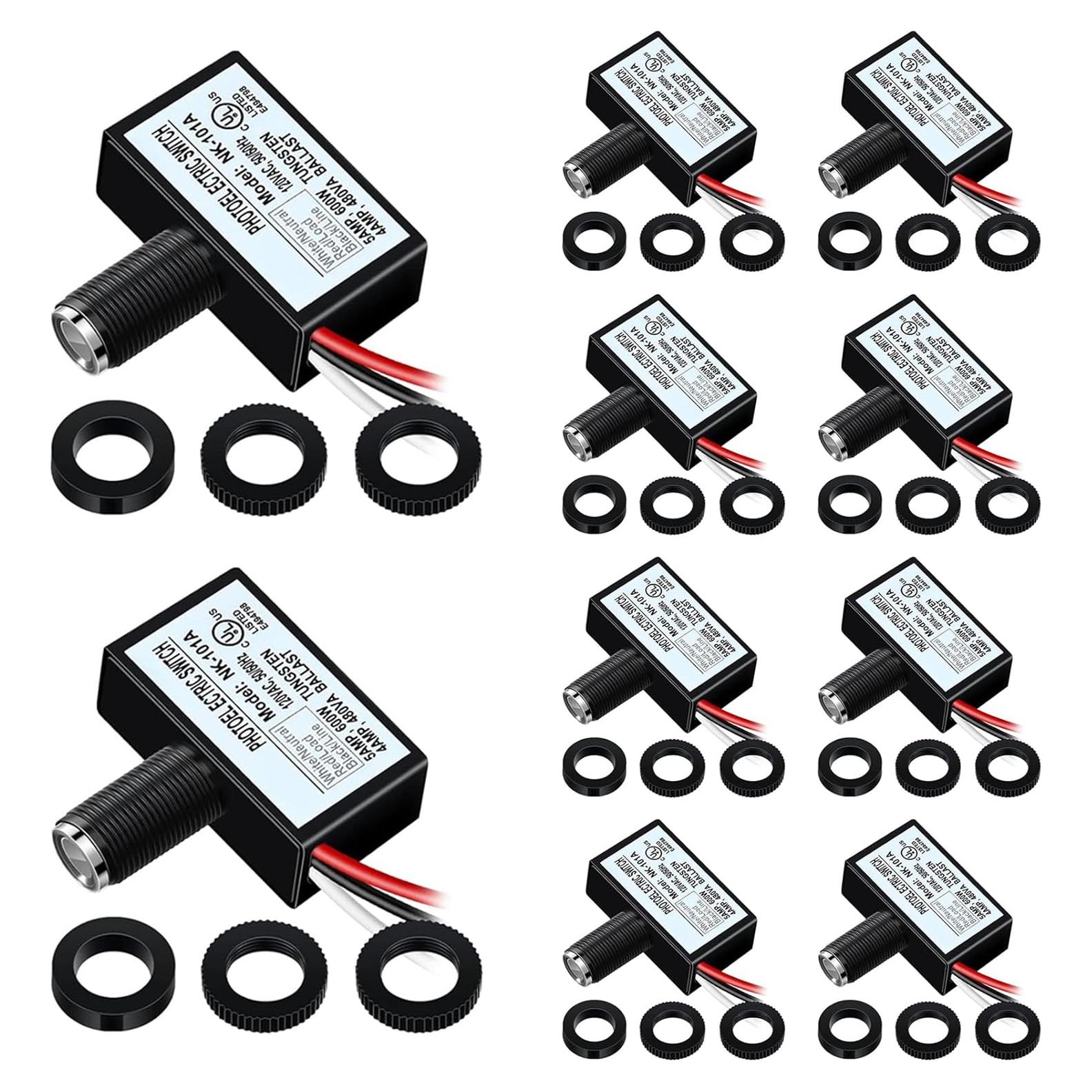 Paquete de 10 Interruptores de Luz con Sensor Fotoeléctrico 220V