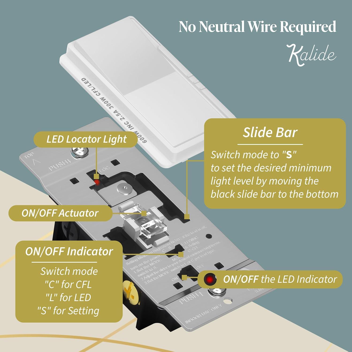 Interruptor Regulador de Luz LED Kalide Top Greener 300W Blanco