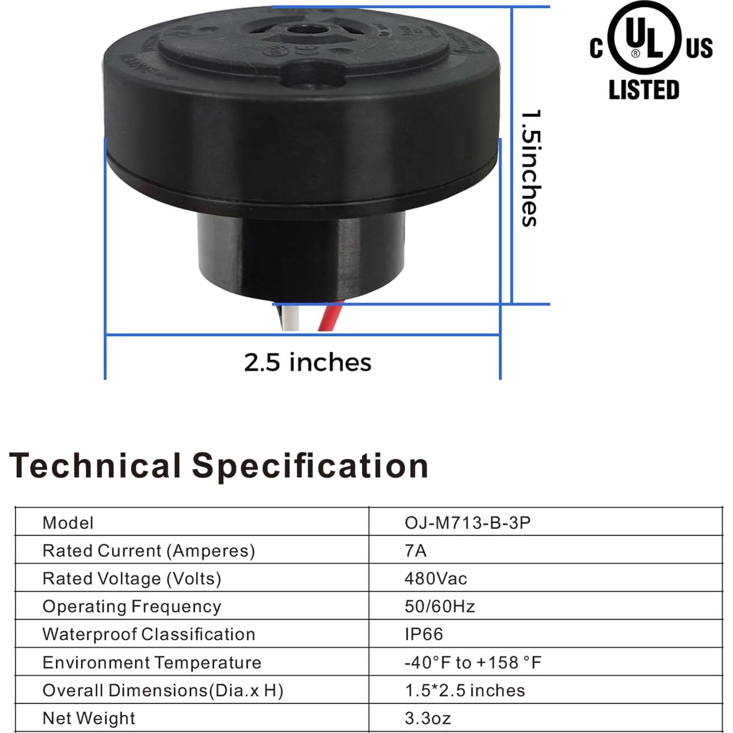 Sensor de Fotocélula AIKVSXER OJ-M715-B IP66 con Base