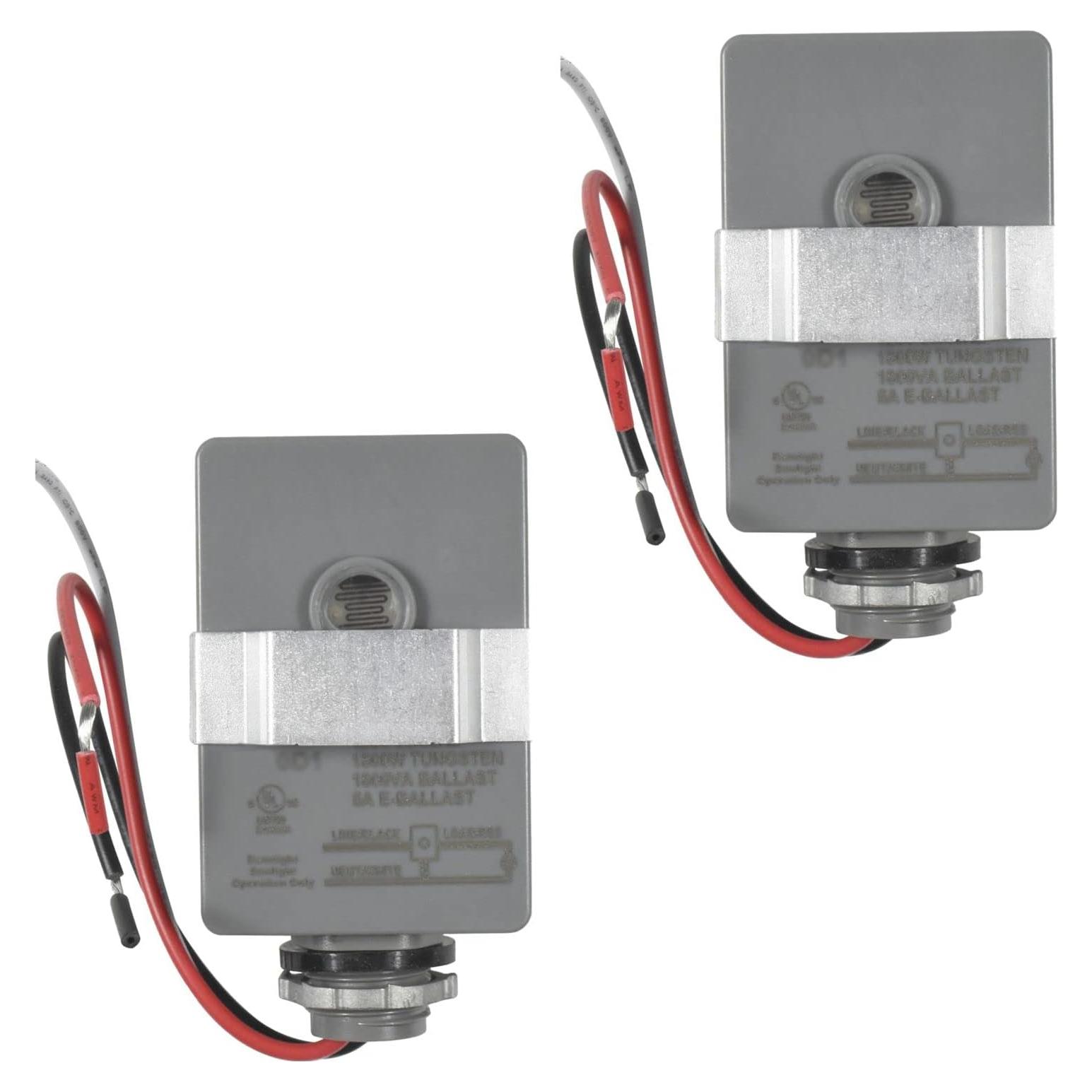 HQRP 2-Pack Sensor de Luz Térmico Fotocélula 120V 1800W