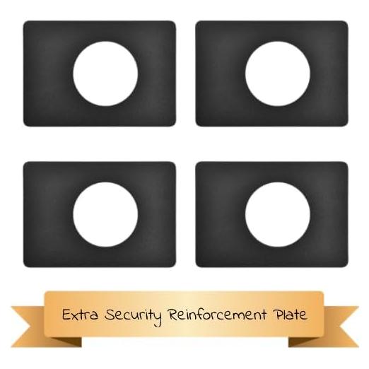 Placa de refuerzo de cerradura de puerta SUMBIN 4 PCS negra