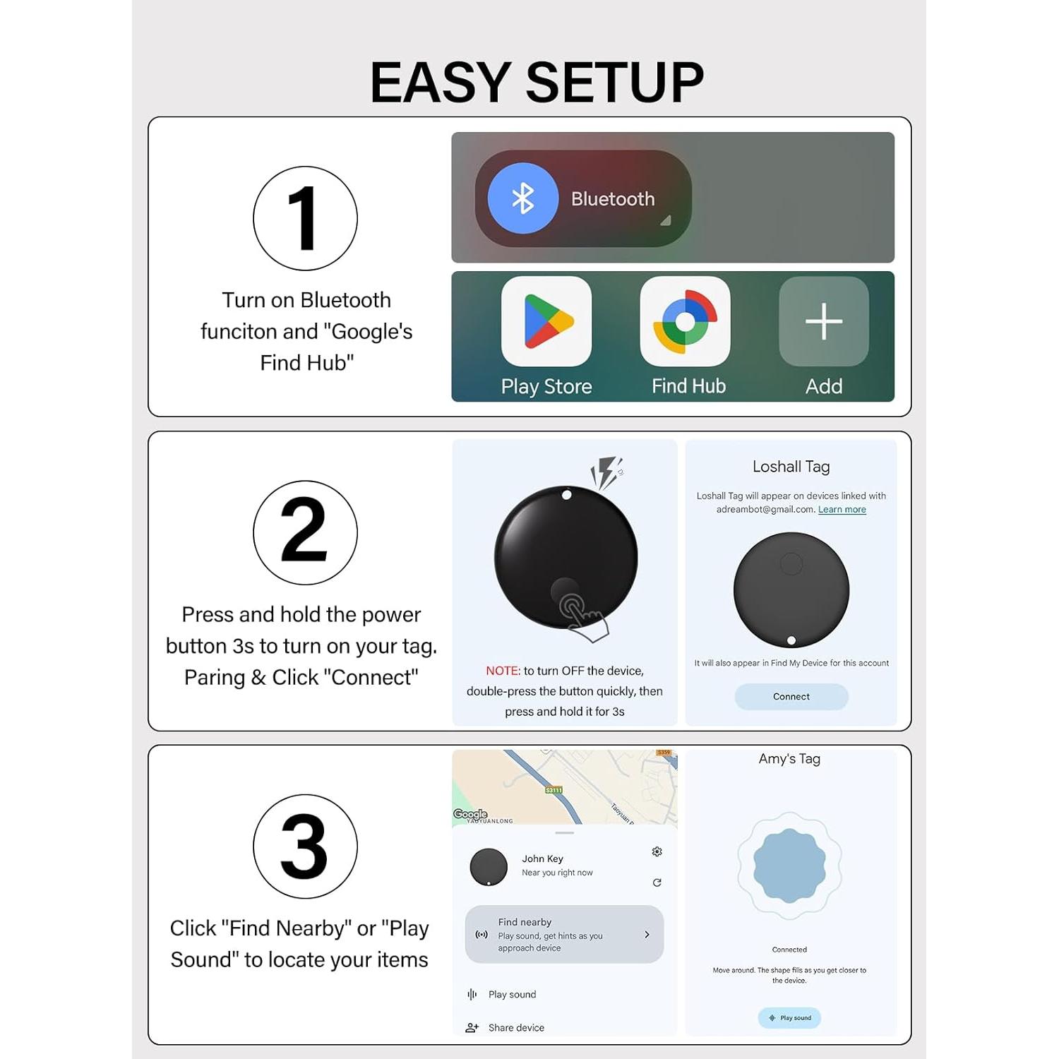 Localizador de Claves Lmrbelec Negro - Rastreo Android Find Hub