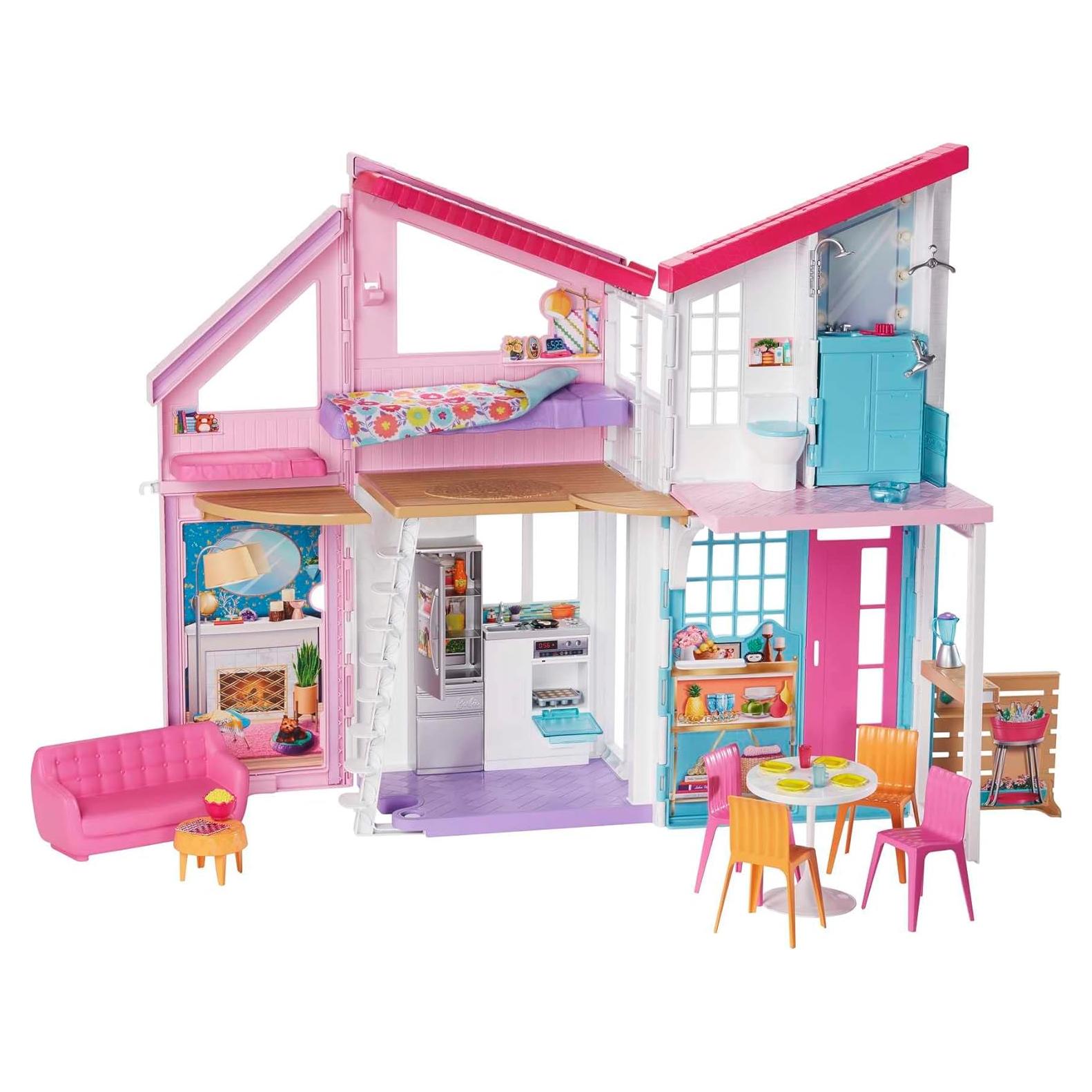 Casa de Muñecas Barbie Malibu 2 Pisos 61 cm con 25 Accesorios