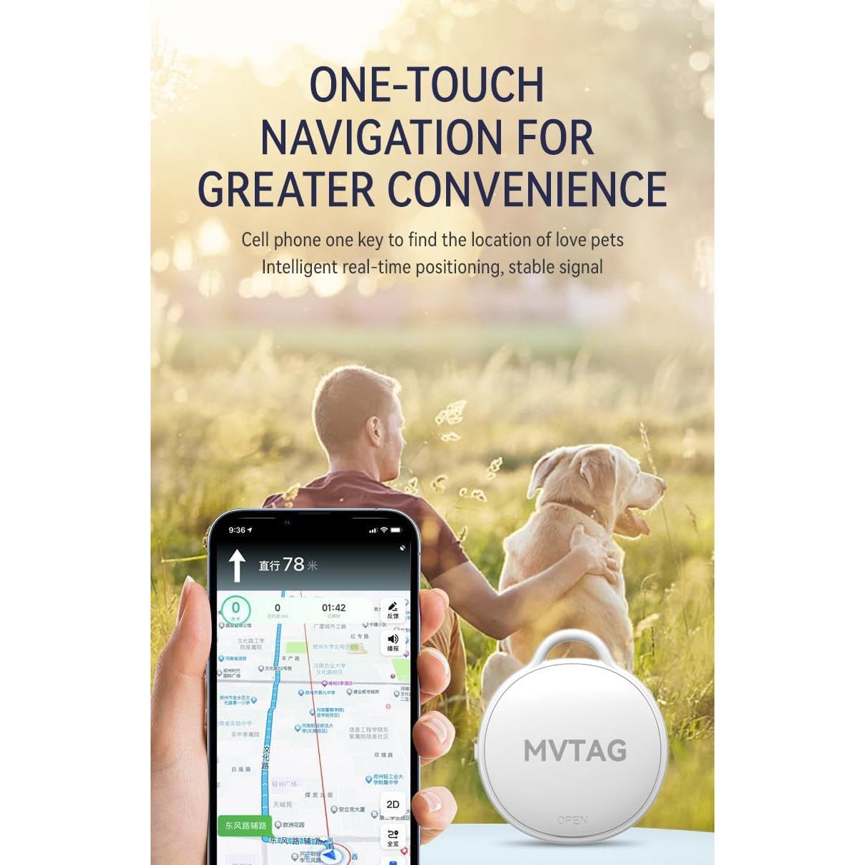 Rastreador Bluetooth Weevoo F6 IP67 para iOS, Batería Reemplazable