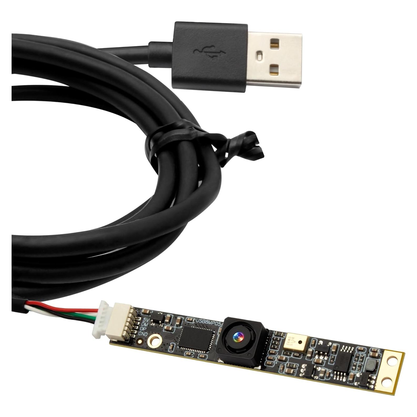 Cámara USB ELP 8MP con Micrófono y Lente 64° para PC