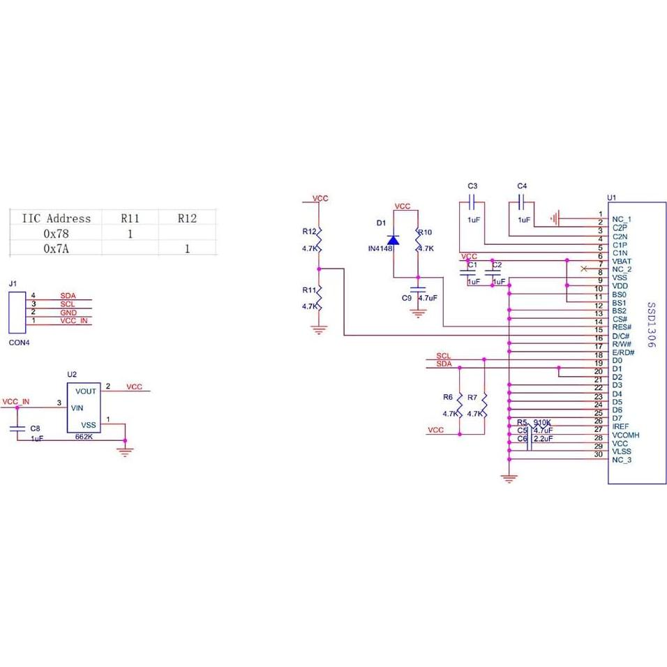 Módulo Pantalla OLED 0.96" Haldzemo 128x64 IIC Amarillo Azul
