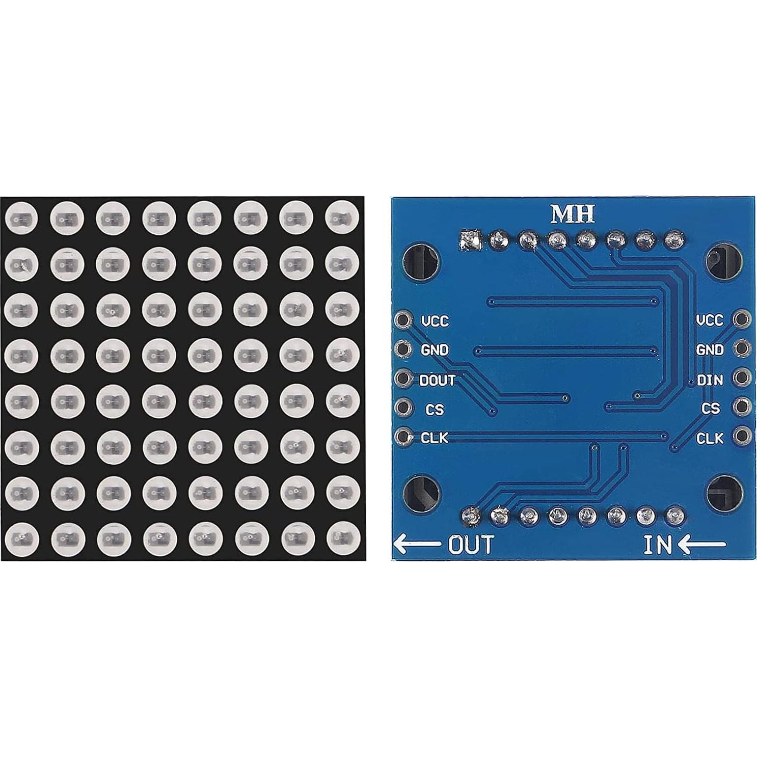 5 Módulos Pantalla LED Matriz 8x8 MAX7219 Azuocn 5V DIY