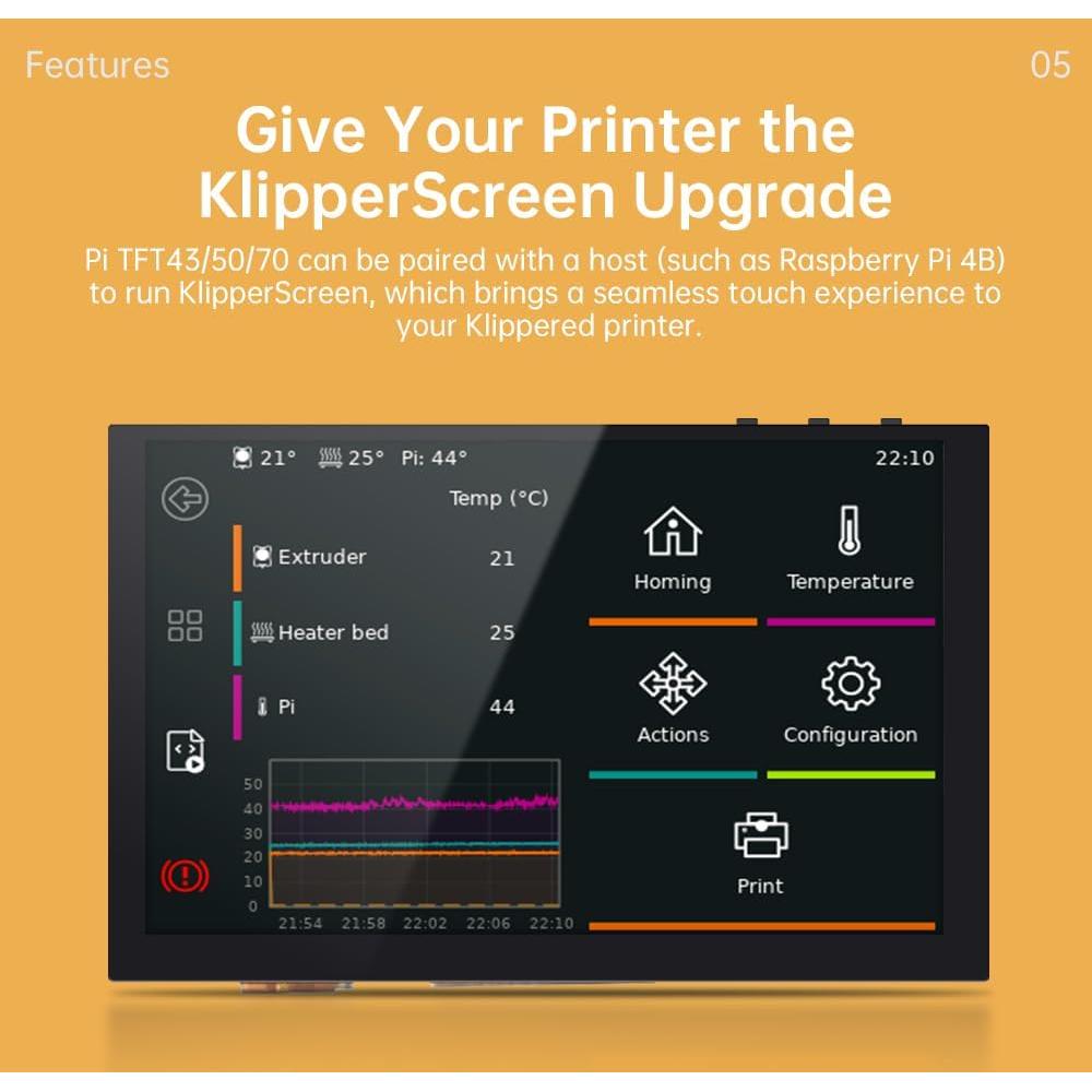 Pantalla Táctil Capacitiva 5" BIQU PI TFT50 V2.1 800x480