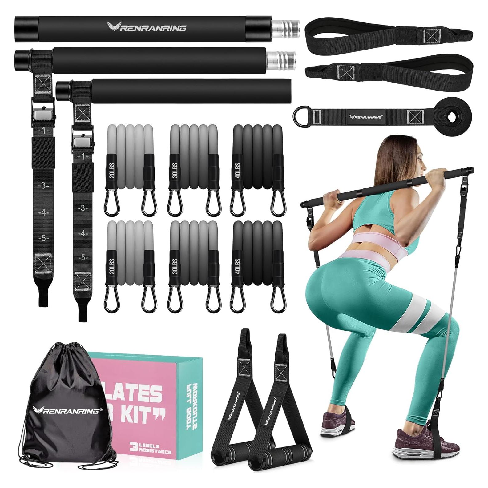 Kit de Barra de Pilates RENRANRING Multifuncional Negro 1.59 kg