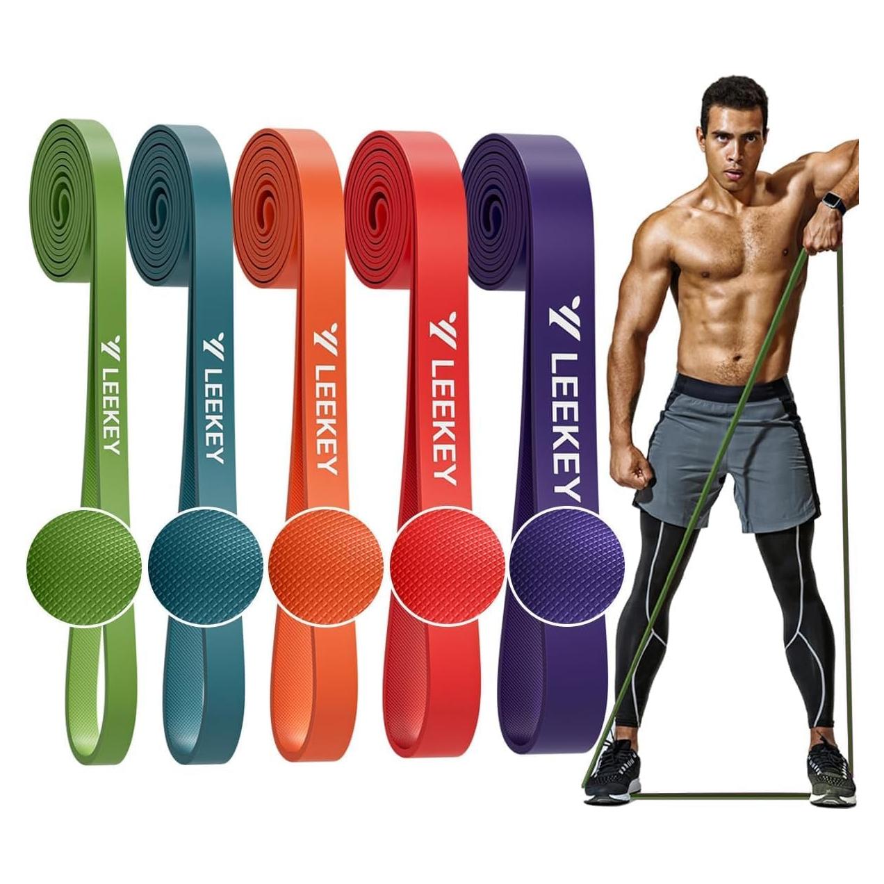 Bandas de Resistencia LEEKEY 5 Niveles para Ejercicio en Casa