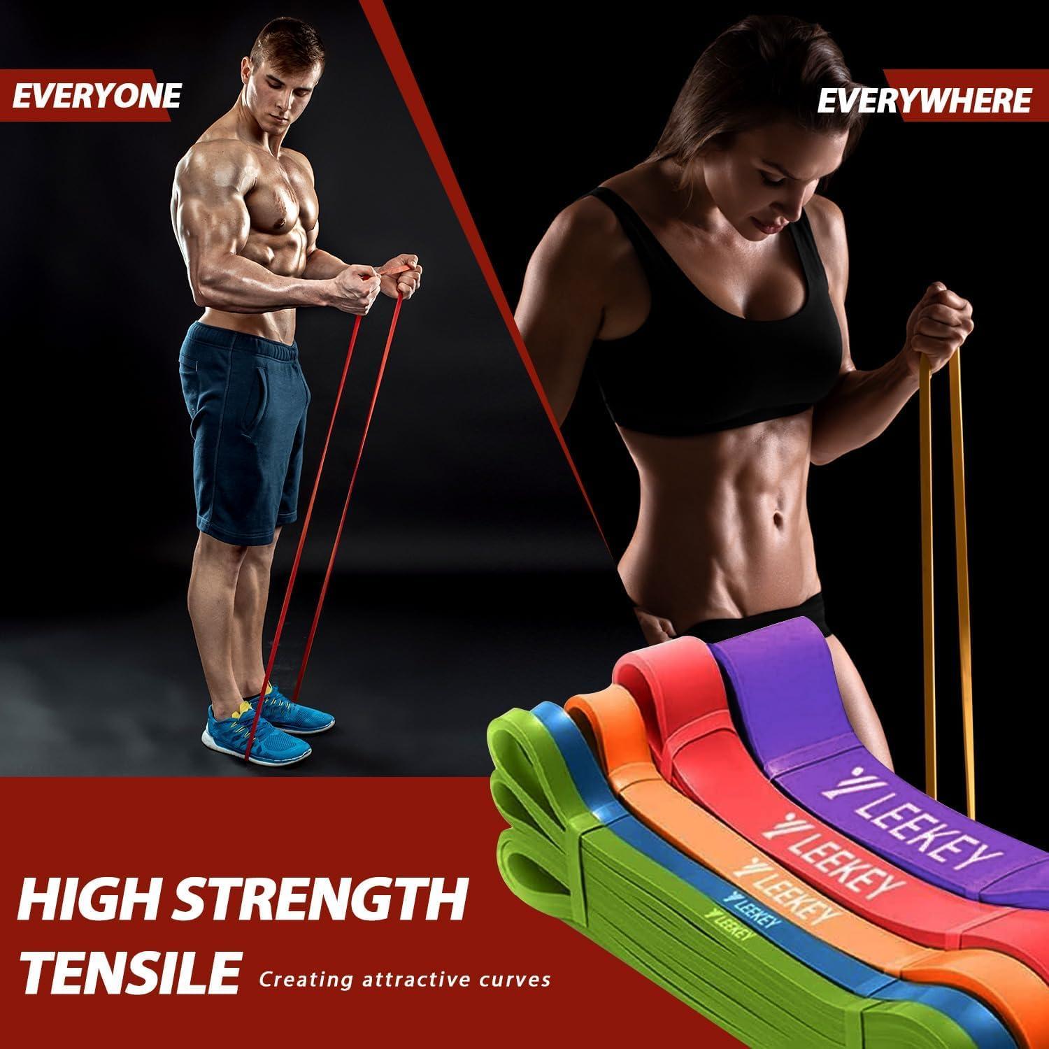 Bandas de Resistencia LEEKEY 5 Niveles para Ejercicio en Casa