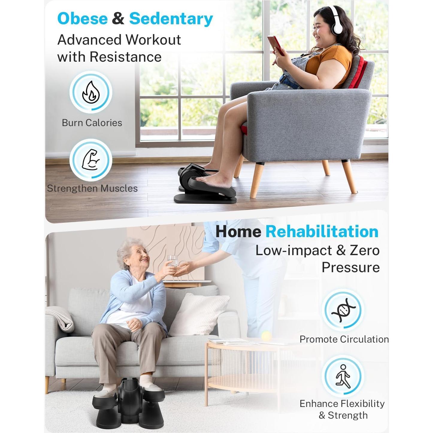 Gonex Máquina Elíptica Bajo Escritorio para Ejercicio en Casa