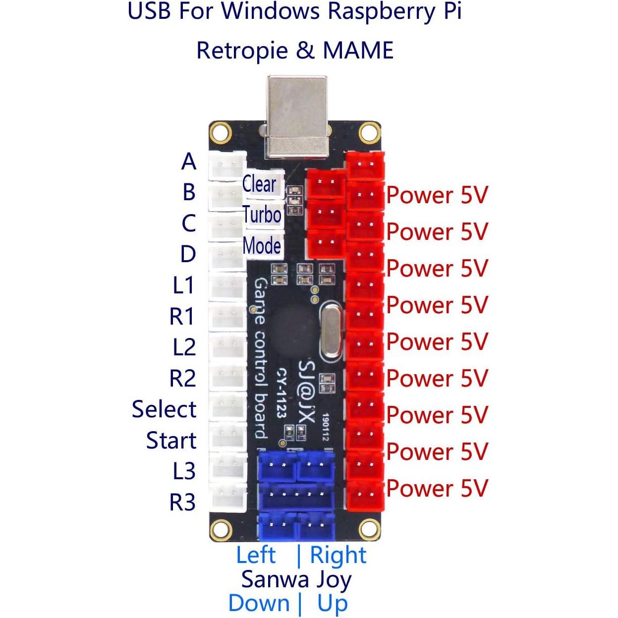 Kit de Arcade DIY SJ@JX con Placa de Codificador USB 5V