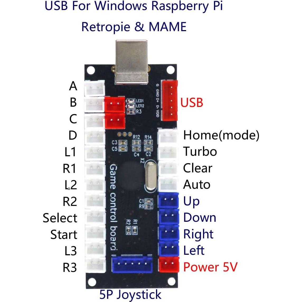 Controlador Arcade USB SJ@JX para 2 Jugadores - Sin Retraso