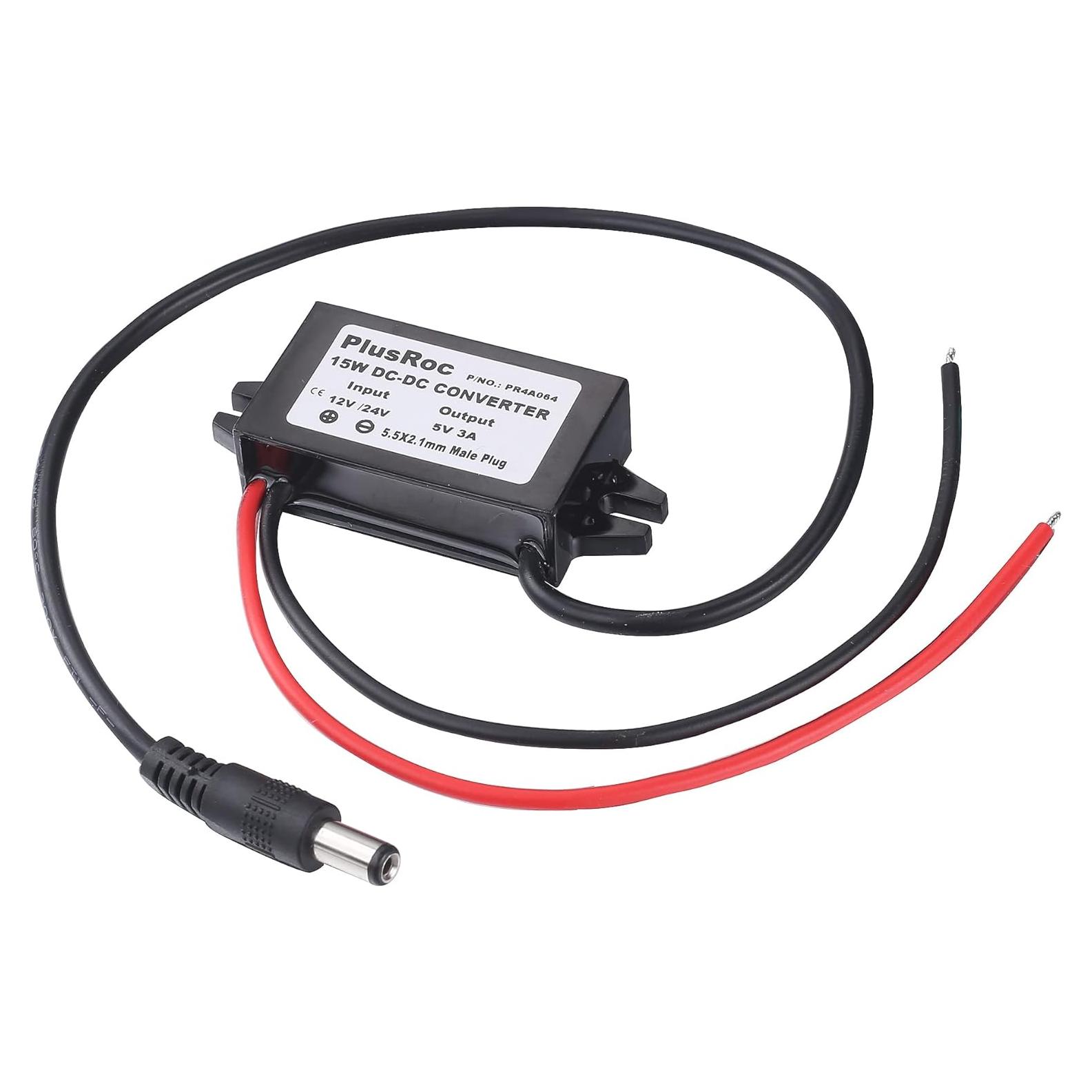 Adaptador de corriente PlusRoc 12V/24V a 5V IP68 3A