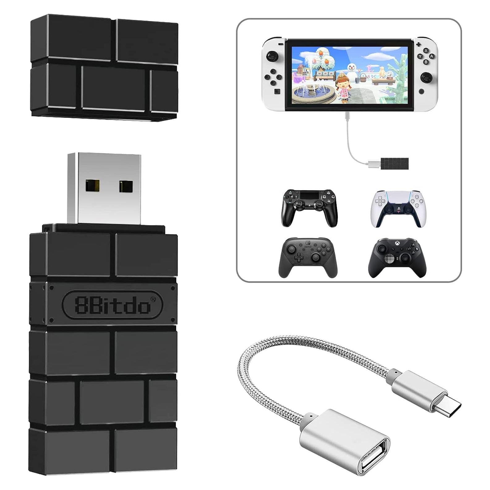 Adaptador Inalámbrico USB 8BitDo para Controladores PS5, Switch