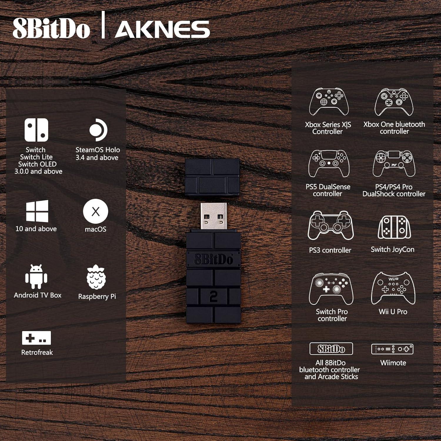 Adaptador Inalámbrico USB 8BitDo para Controladores PS5, Switch