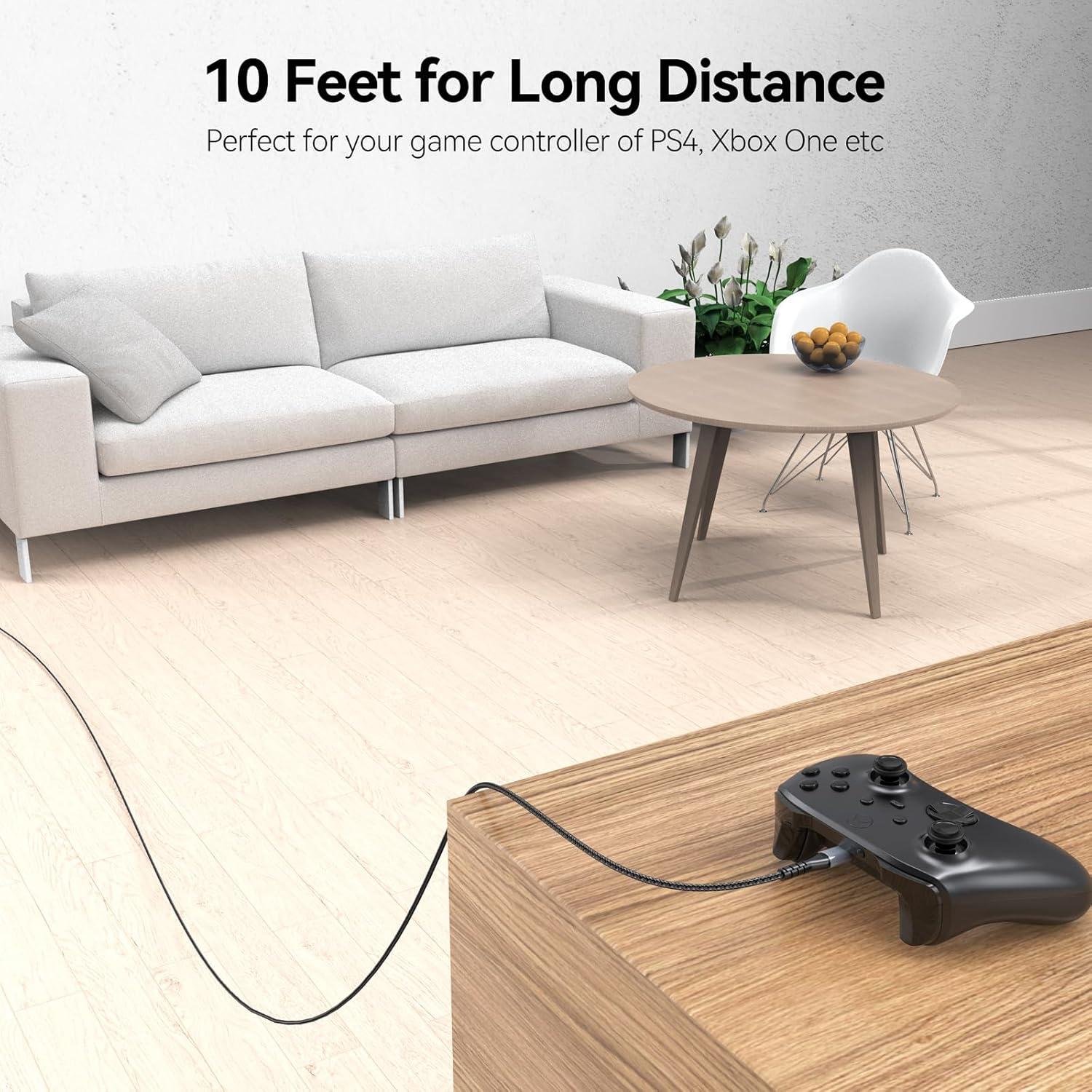 Cable Micro USB 3m FEMORO 480Mbps Carga 12W Compatible PS4