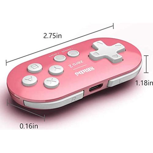 Controlador Mini Bluetooth 8Bitdo Zero 2 Rosa para Switch y PC