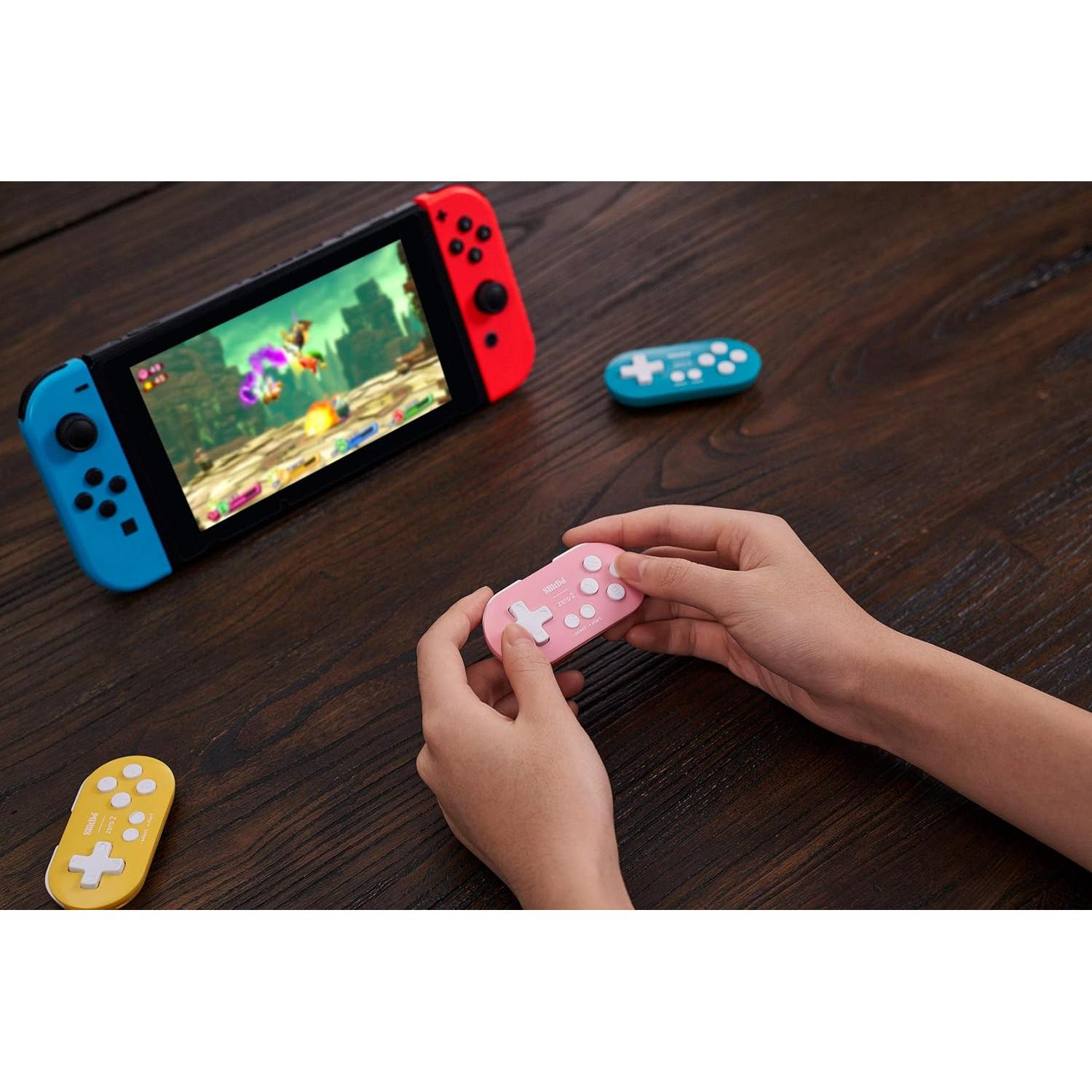 Controlador Mini Bluetooth 8Bitdo Zero 2 Rosa para Switch y PC