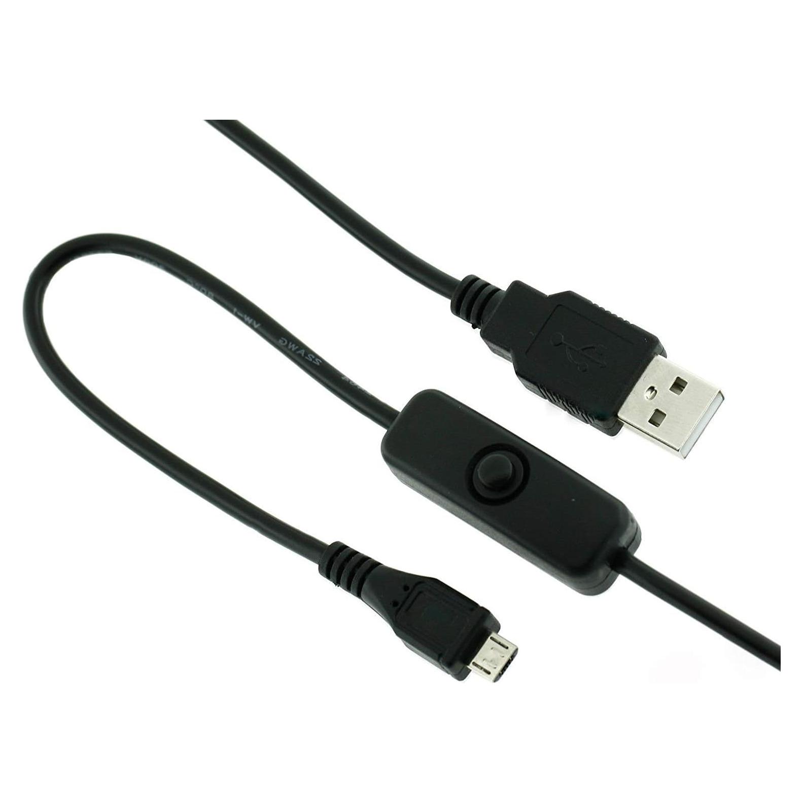 Cable Micro USB JacobsParts 3A con Interruptor para Raspberry Pi