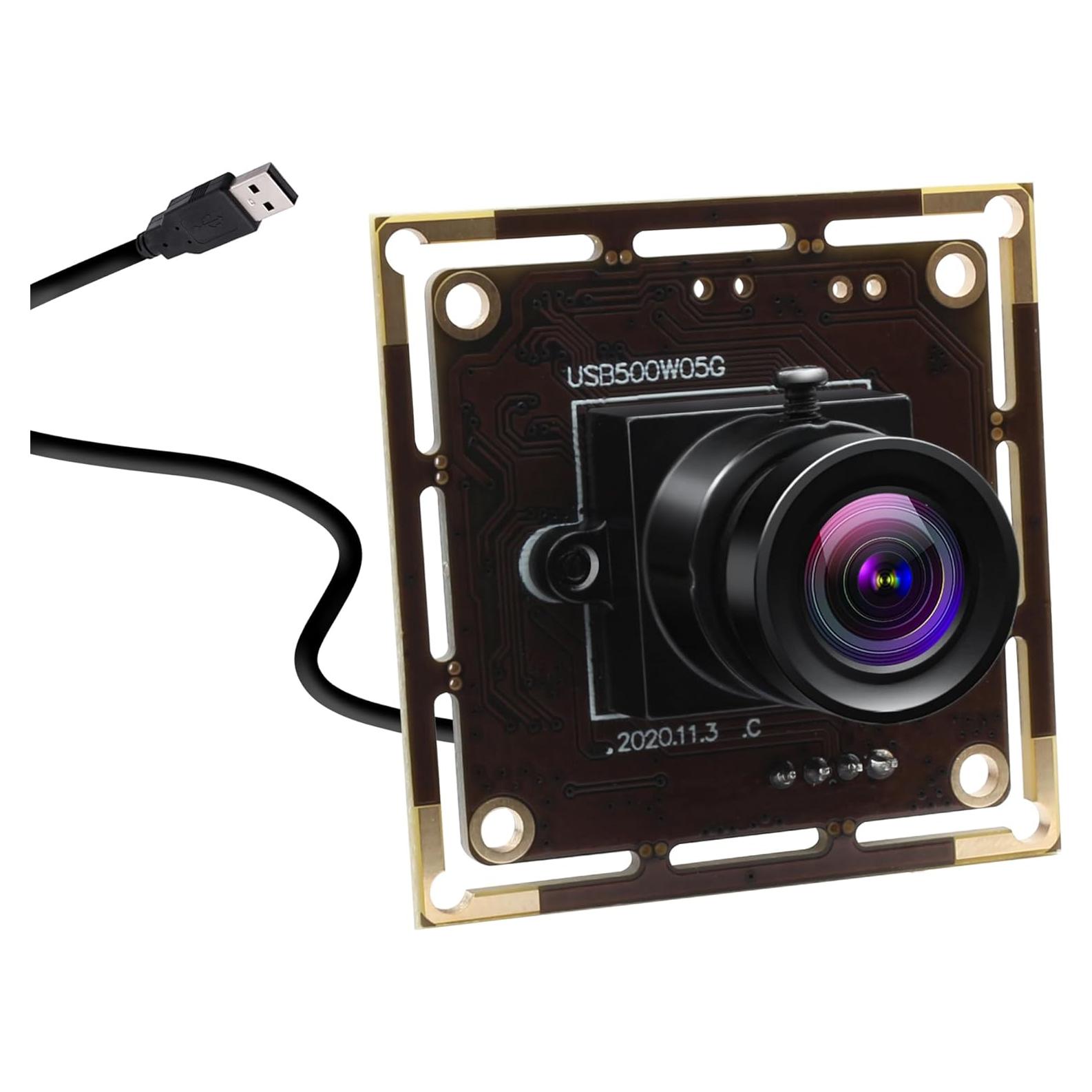 Cámara USB 5MP GEMSTONEGO Lente Fija 3.6mm Plug and Play