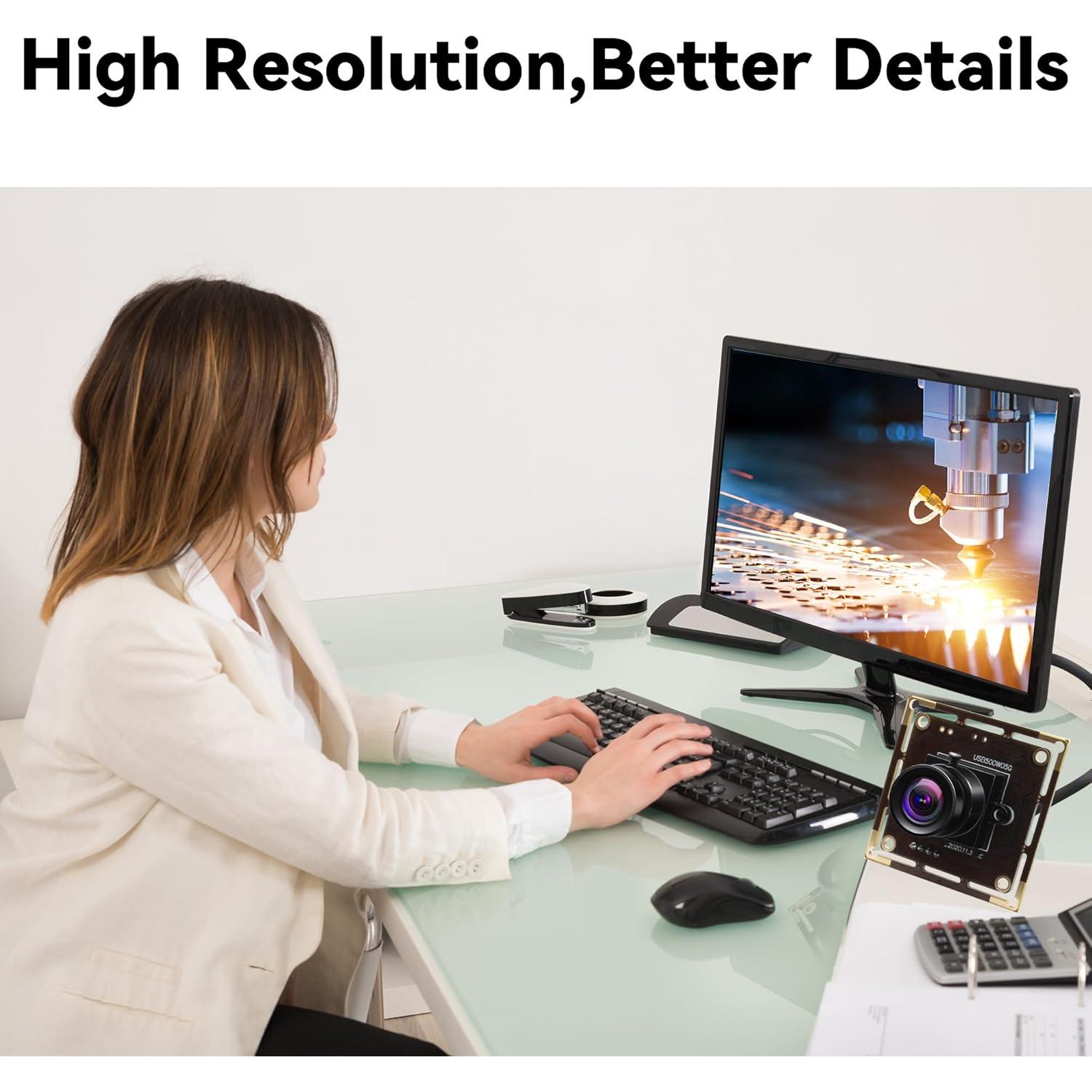 Cámara USB 5MP GEMSTONEGO Lente Fija 3.6mm Plug and Play