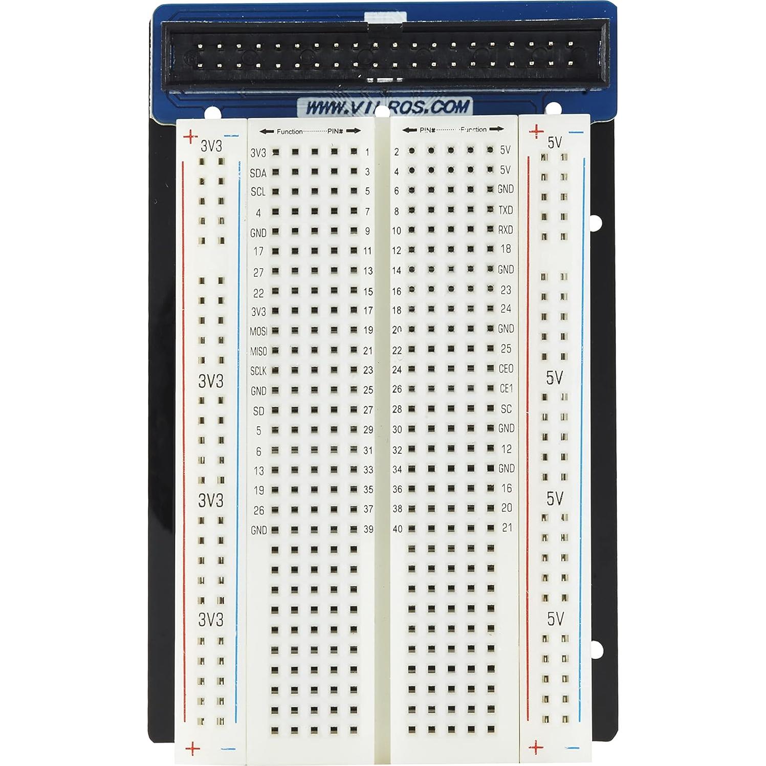 Placa de pruebas Vilros para Raspberry Pi - 400 agujeros