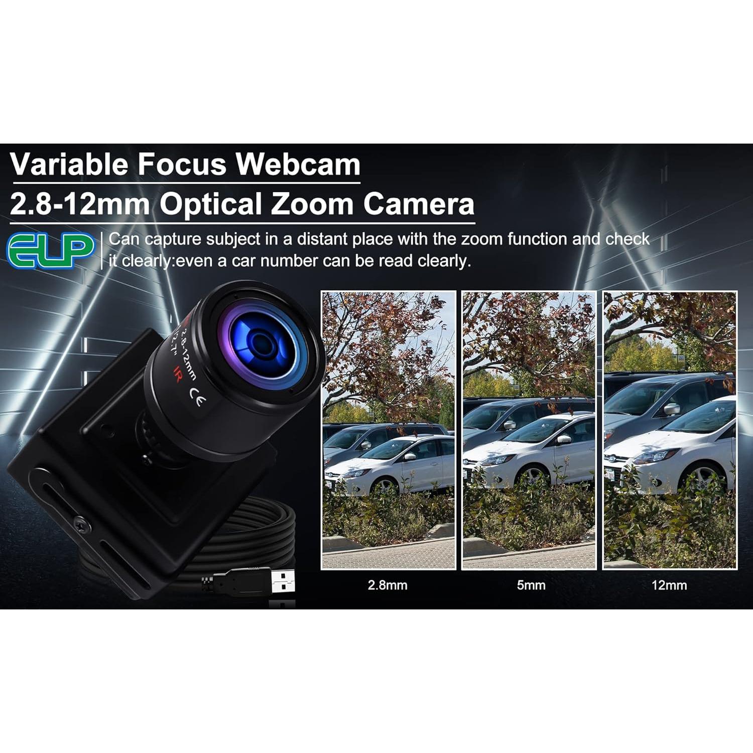 Cámara USB 1080P IEights con Lente Varifocal 2.8-12mm