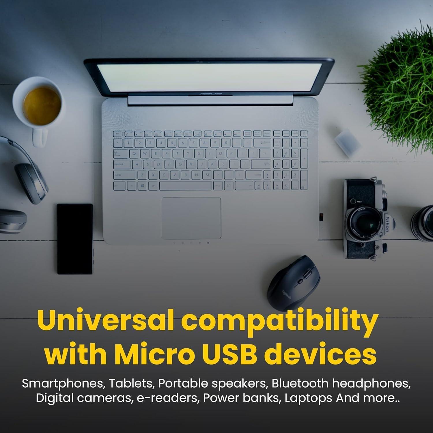 Cable MicroUSB Carga Rápida 2.0 1.8M VOLT+ Compatible Raspberry Pi