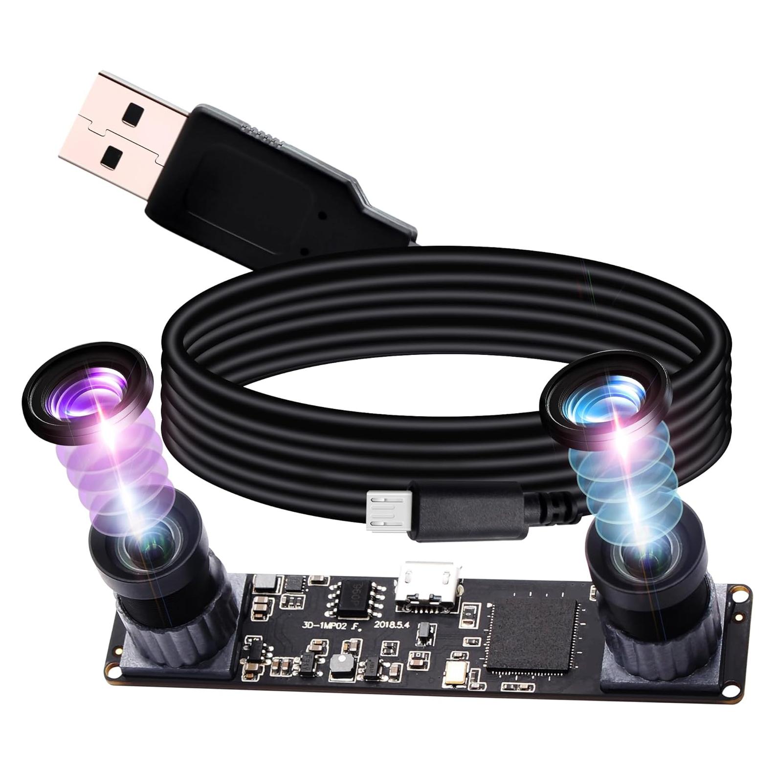 Cámara USB Doble Lente ELP 960P HD Gran Angular 100°