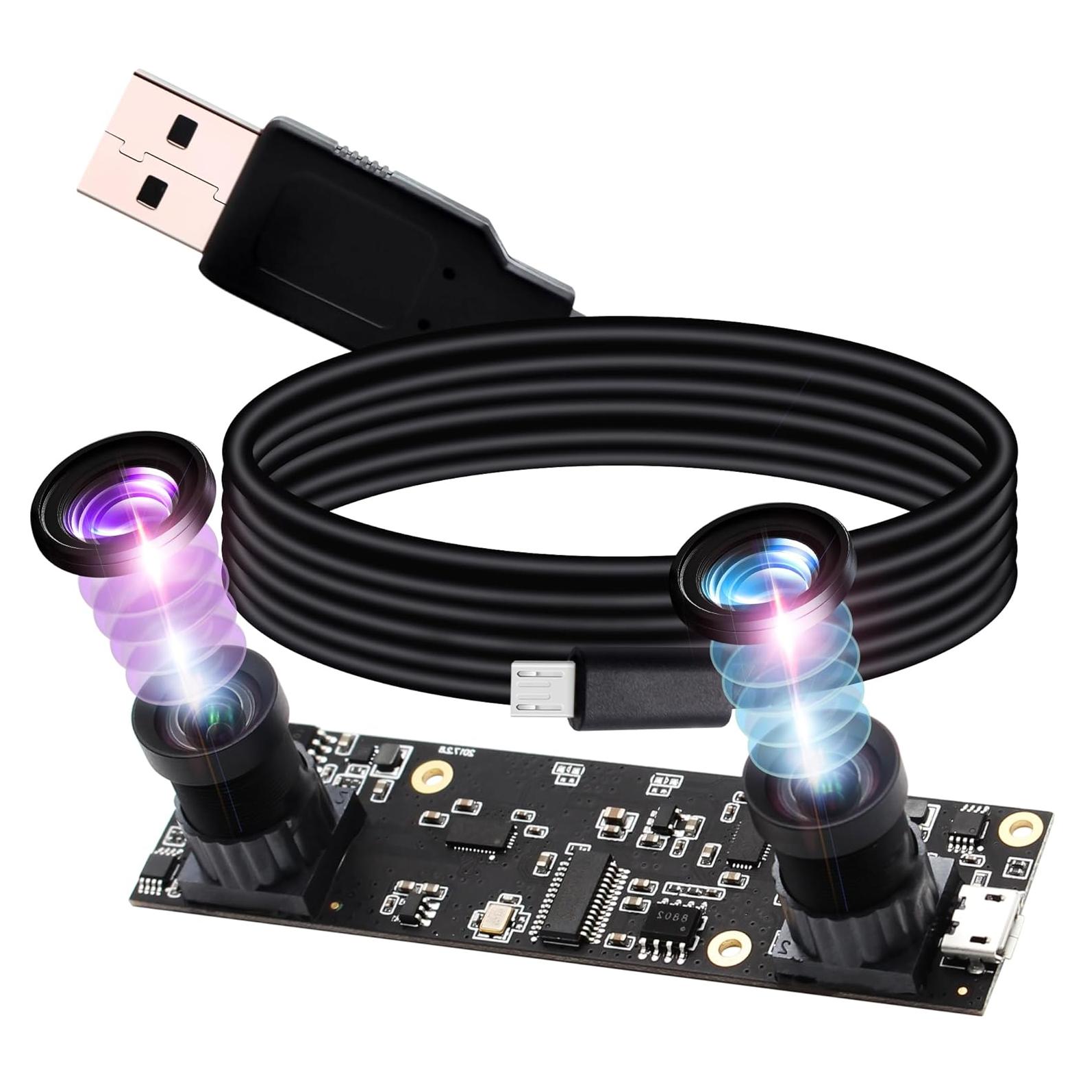 Módulo de Cámara USB Doble Lente 1080P ELP para Computadora