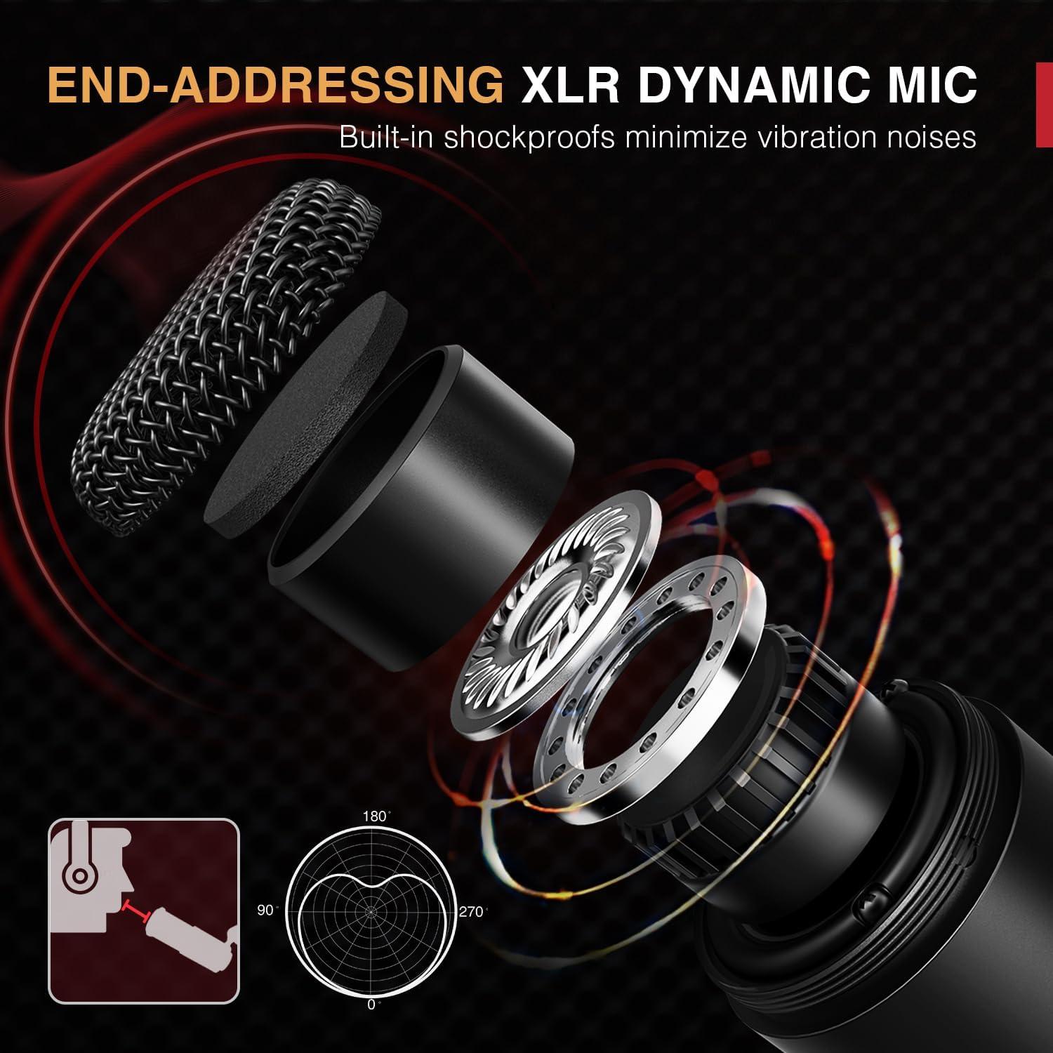 Micrófono Dinámico XLR FIFINE K669D para Podcast y Streaming