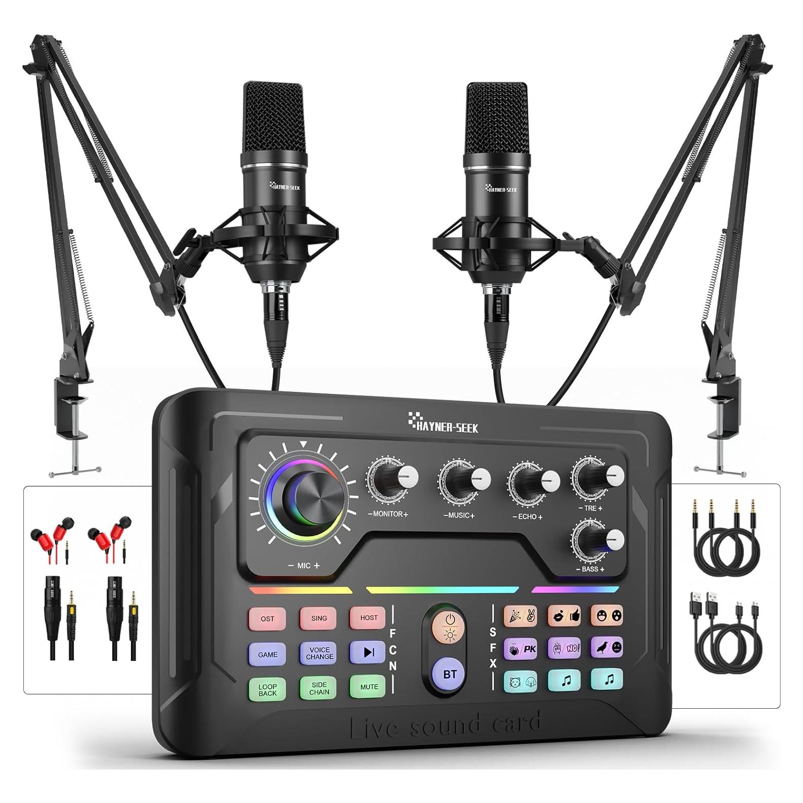 Paquete de Podcast para 2 Personas P900 con Mezclador y Micrófonos