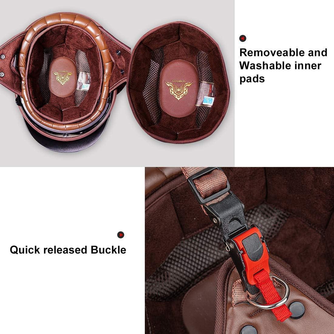 Casco de motocicleta VCOROS F-07 Blanco M con visera solar