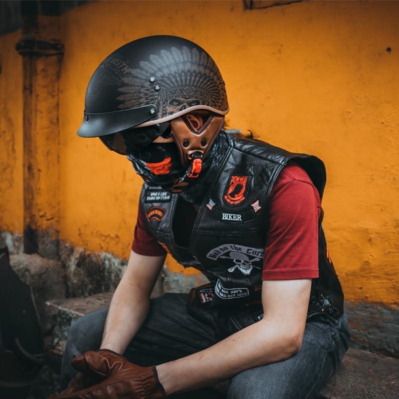 Casco de motocicleta VCOROS F-02 con visera solar XL