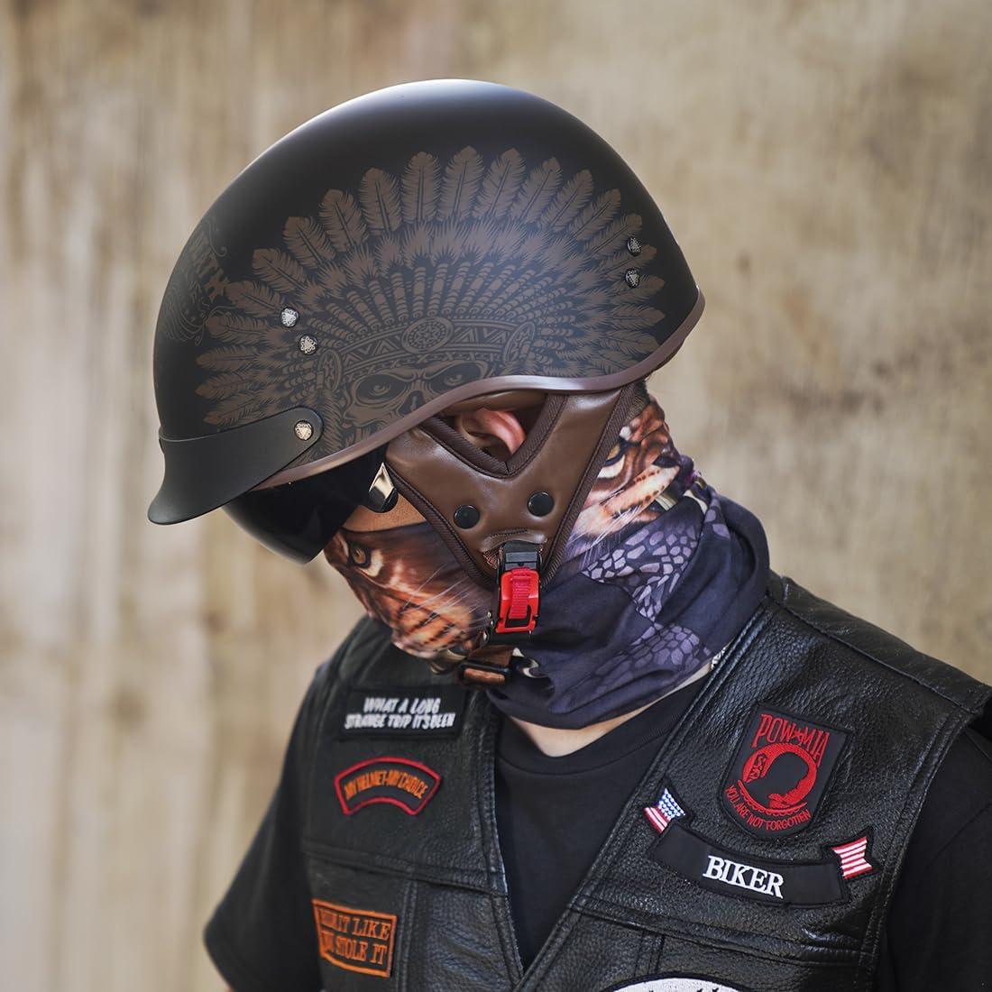 Casco de motocicleta VCOROS F-02 con visera solar XL