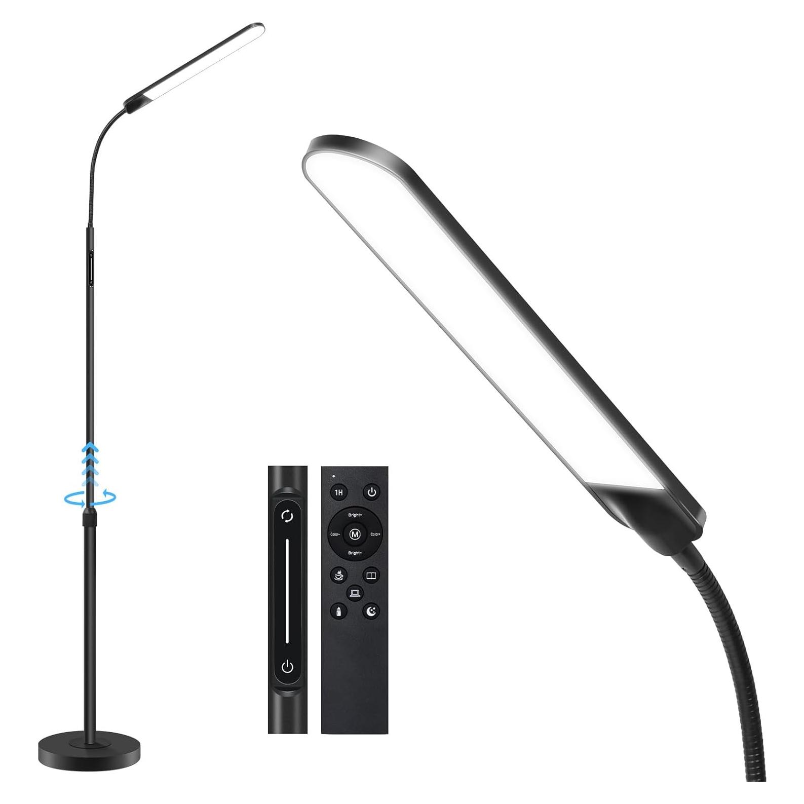 Lámpara de Pie LED OUTON 15W 1500LM Ajustable Negro