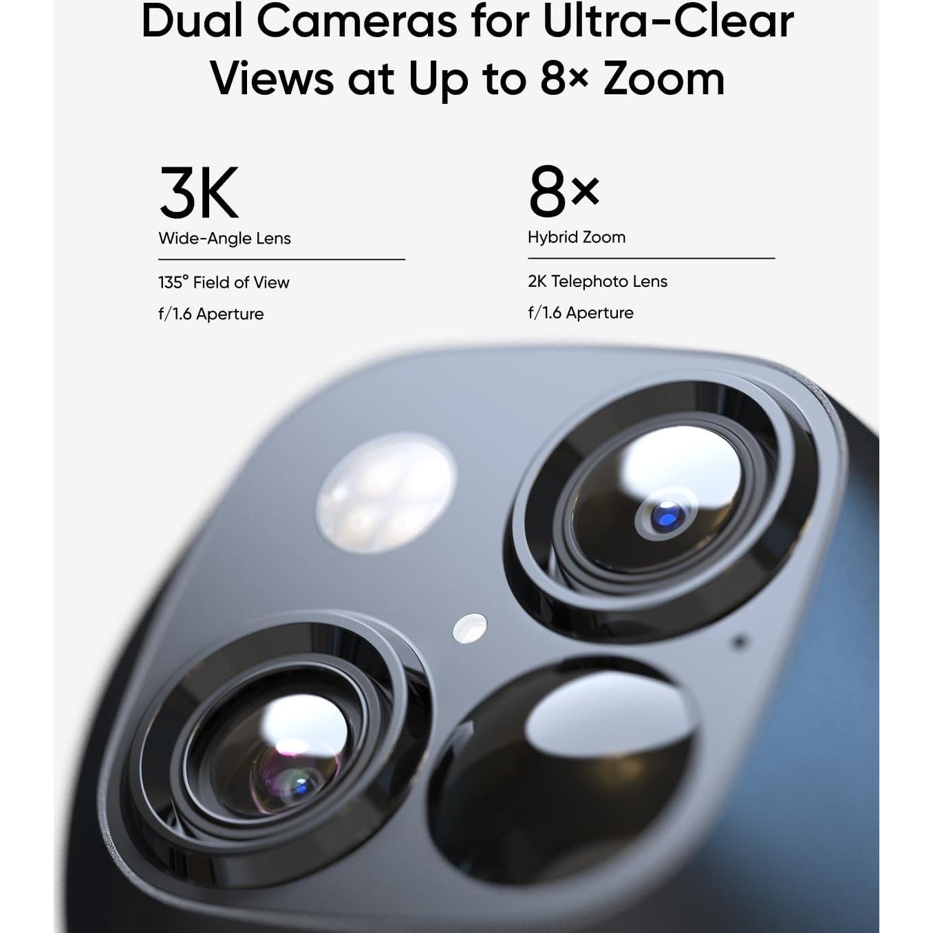 Cámara de Seguridad Eufy SoloCam S340 Solar 360° Wi-Fi