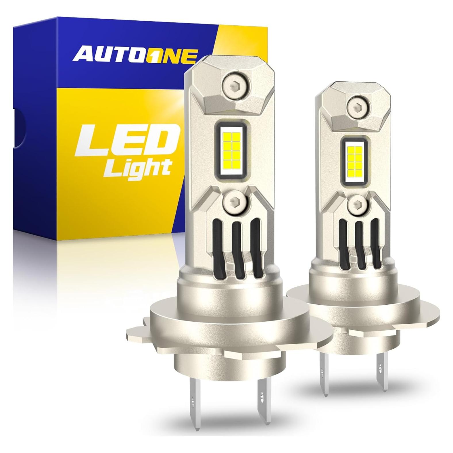 Bombillas LED H7 AUTOONE 400% Más Brillantes 6000K - Paquete de 2