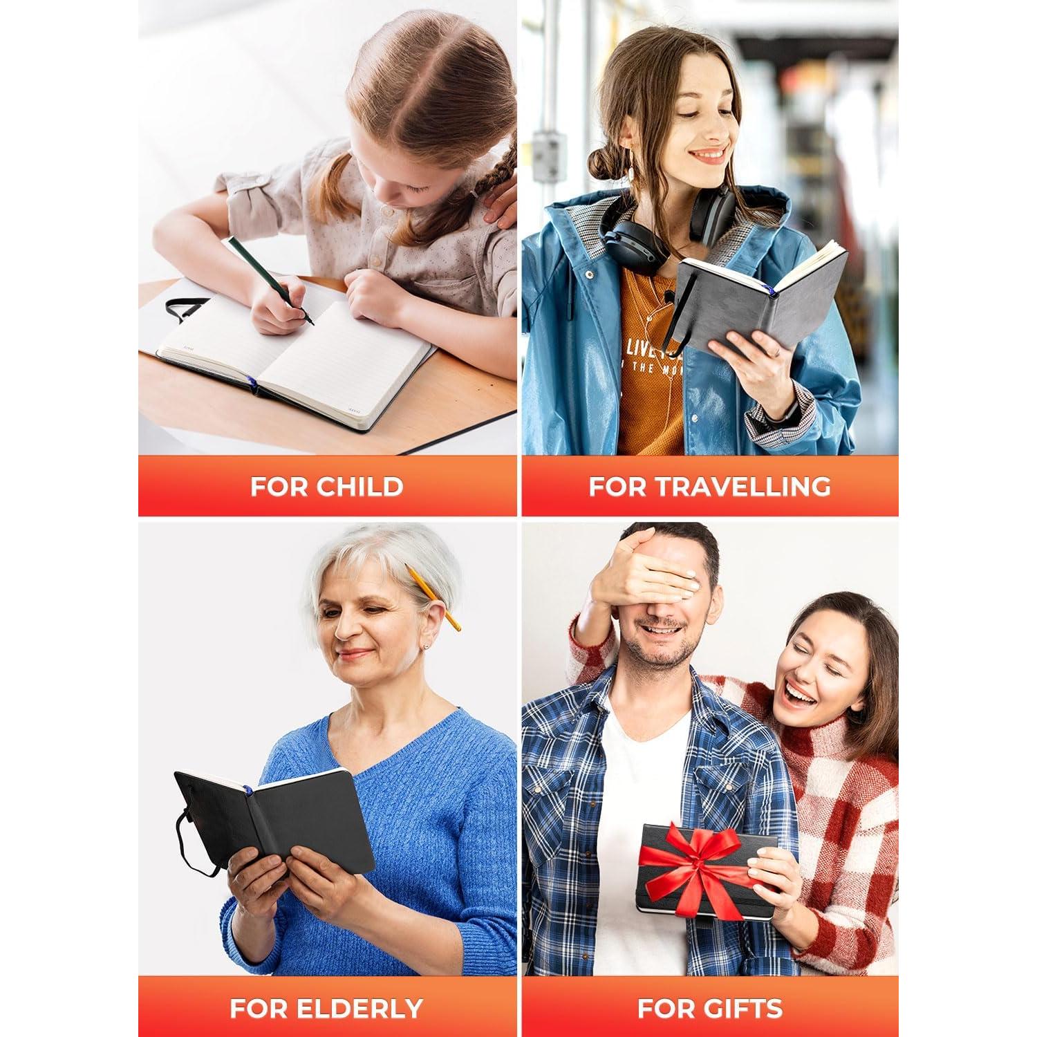 Cuaderno de Bolsillo AISBUGUR 2 Paquetes 320 Páginas Negro