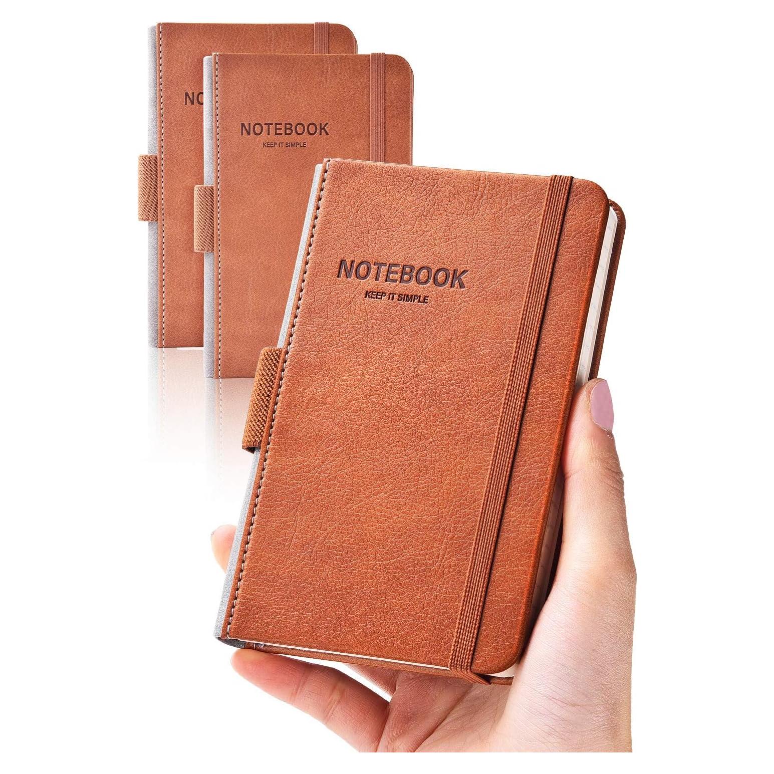 Cuaderno de Bolsillo AISBUGUR 2-Pack Tapa Dura Marrón