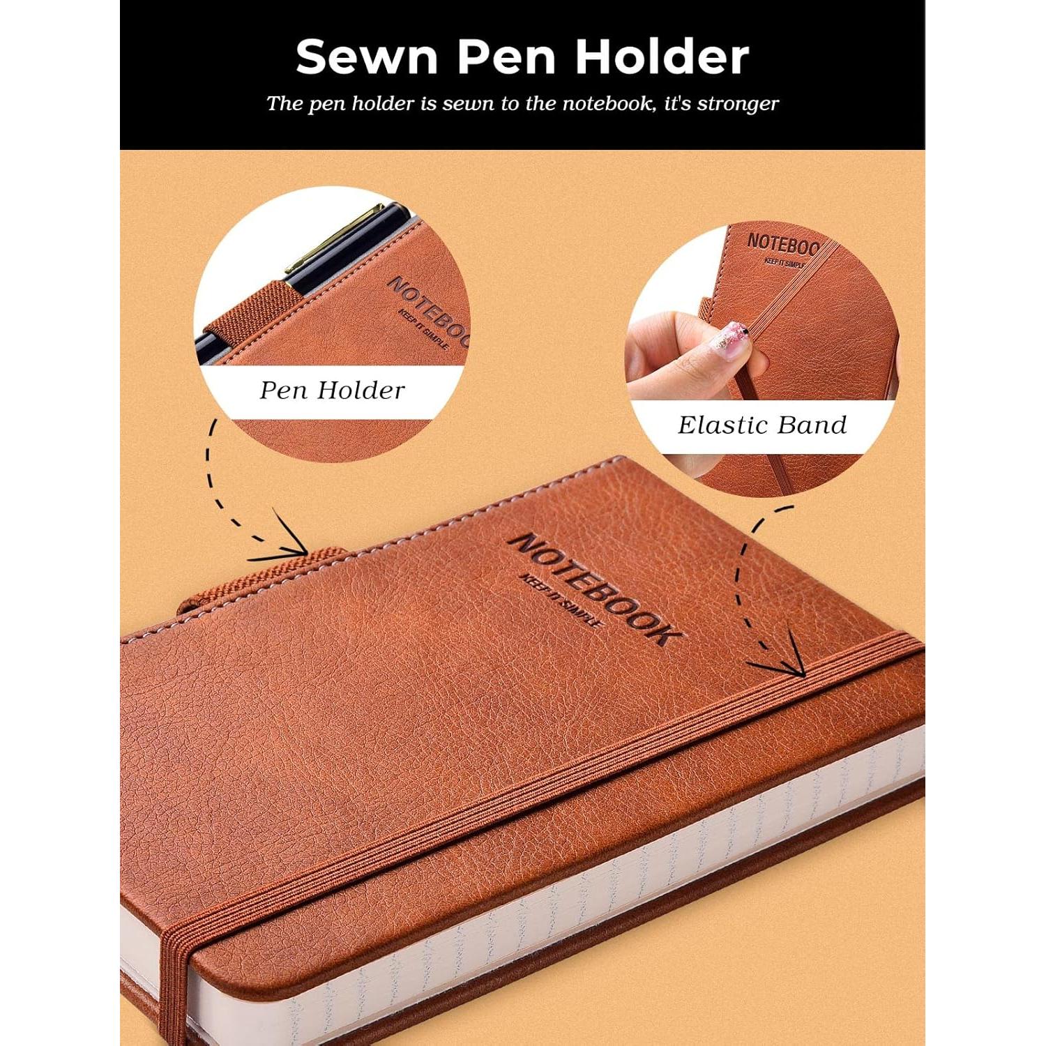 Cuaderno de Bolsillo AISBUGUR 2-Pack Tapa Dura Marrón