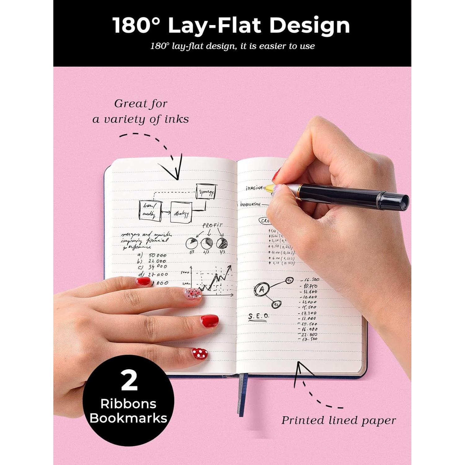 Cuaderno de Bolsillo AISBUGUR 2-Pack Tapa Dura Marrón