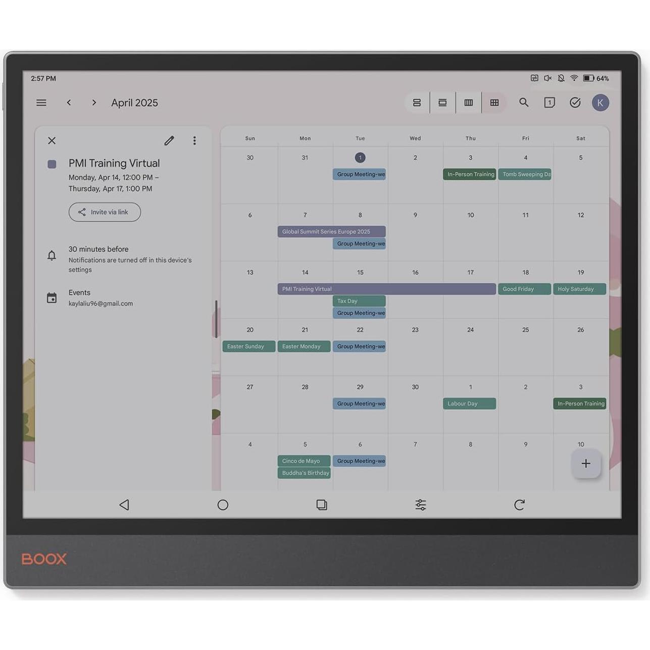 Tablet BOOX Tab X C 13.3" E Ink 6GB RAM 128GB Android