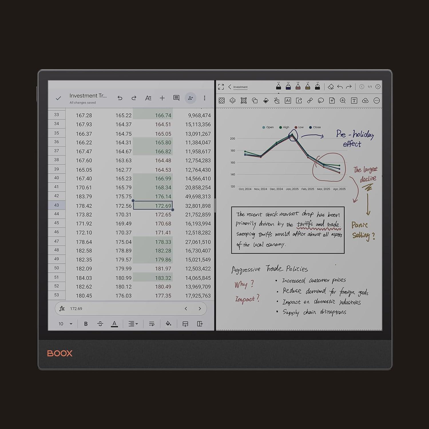 Tablet BOOX Tab X C 13.3" E Ink 6GB RAM 128GB Android