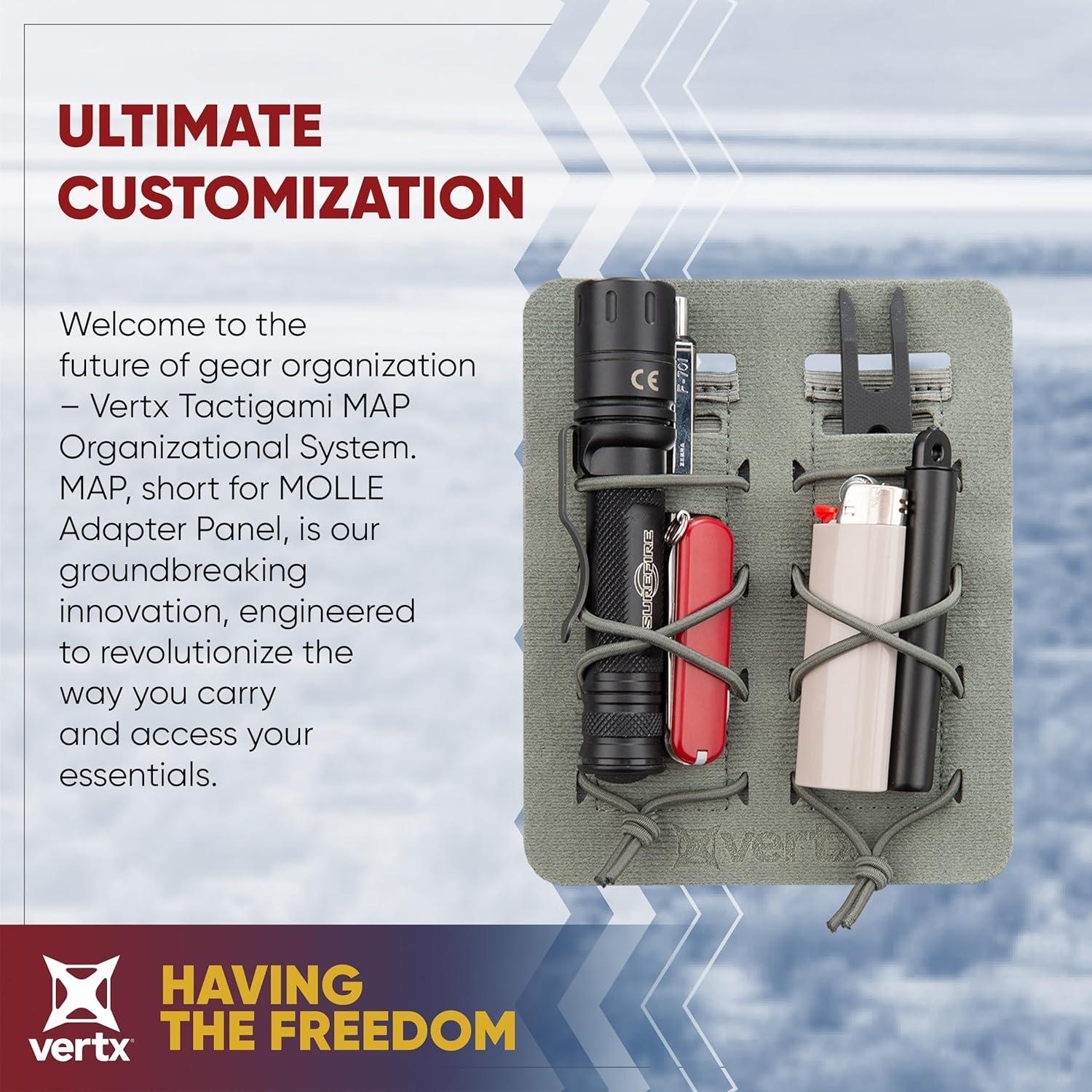 Vertx MAP Admin Double Compatible Molle System Organizer Insert Patch Panel Accessories Attachment for Tactical Backpack Bag, Flashlight and Tool Accessory Holder