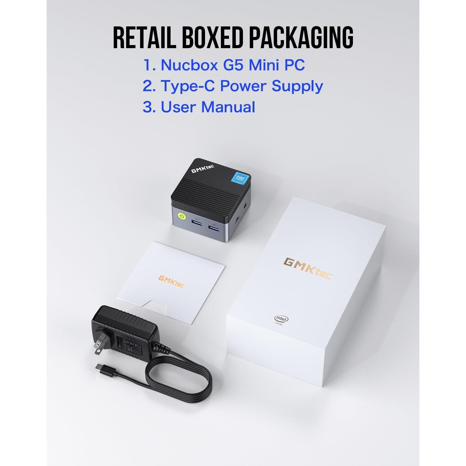 Mini PC GMKtec G5, Intel Alder Lake N97, 12GB RAM, 256GB SSD